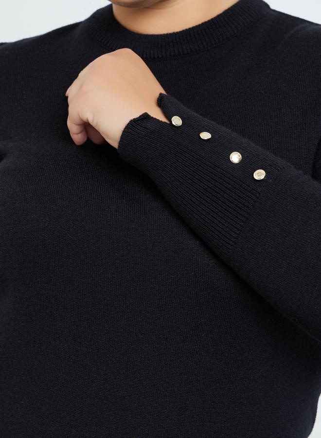 Styli Plus Size Slim Fit Knit Sweater - Image 4