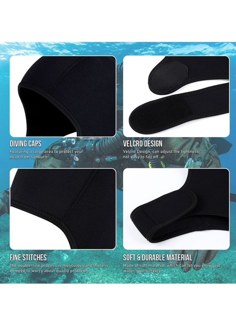 Generic - Diving Hood, 2.5mm Neoprene Diving Hood Surf Cap, Stretchable Diving Cap with Chin Strap, Dive Cap Surfing Thermal Hood, for Kayaking Snorkeling Swimming Sailing Canoeing Water Sports - Image 1