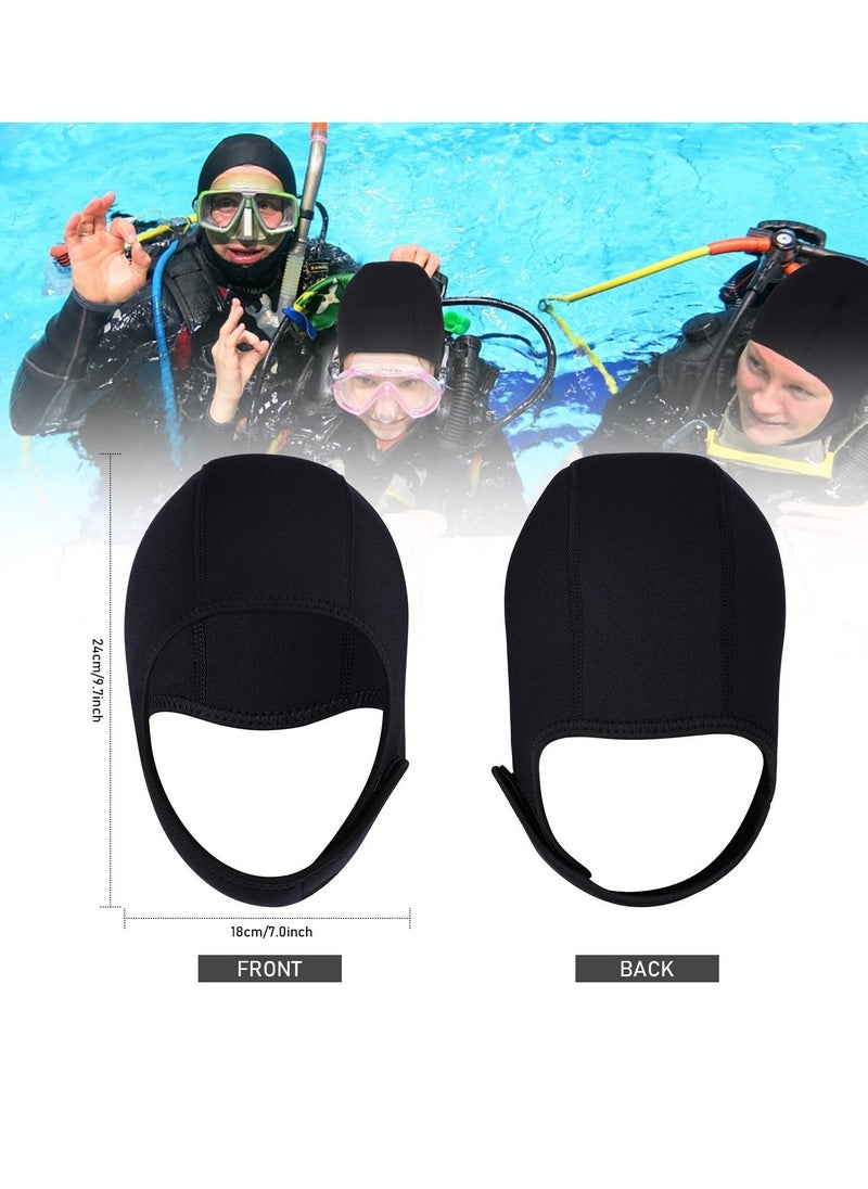 Generic - Diving Hood, 2.5mm Neoprene Diving Hood Surf Cap, Stretchable Diving Cap with Chin Strap, Dive Cap Surfing Thermal Hood, for Kayaking Snorkeling Swimming Sailing Canoeing Water Sports - Image 1