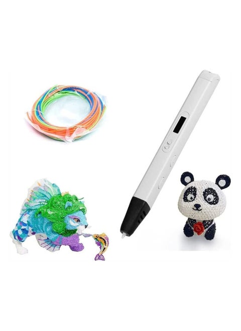3D Printing Pen with Display, Drawing Printer LCD Display Stencils, 3 Colors of PLA Filament, Stencil Book, Easy to Use, Educational Stem Toy For Boys & Girls