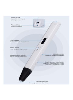 Y&D 3D Printing Pen with Display, Drawing Printer LCD Display Stencils, 3 Colors of PLA Filament, Stencil Book, Easy to Use, Educational Stem Toy For Boys & Girls  - Image 3
