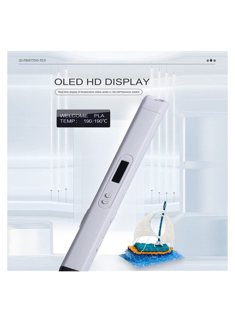Y&D - 3D Printing Pen with Display, Drawing Printer LCD Display Stencils, 3 Colors of PLA Filament, Stencil Book, Easy to Use, Educational Stem Toy For Boys & Girls - Image 1