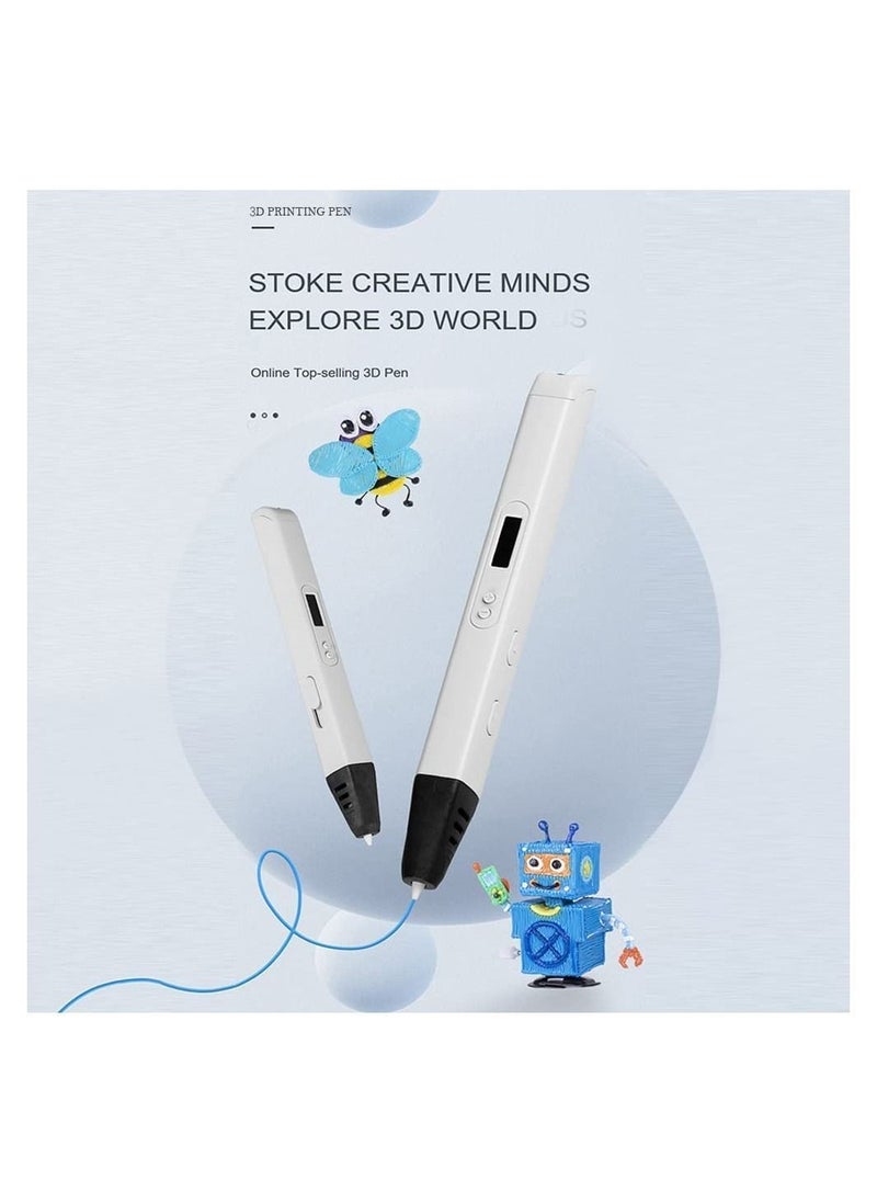 Y&D - 3D Printing Pen with Display, Drawing Printer LCD Display Stencils, 3 Colors of PLA Filament, Stencil Book, Easy to Use, Educational Stem Toy For Boys & Girls - Image 1