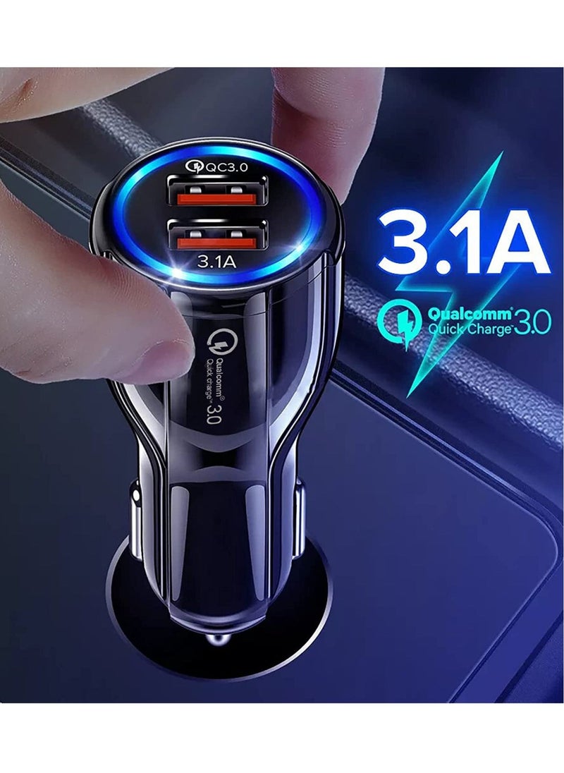 Raxoom Usb Car Charger Adapter With Usb To Lightning Cable Dual Port Car Usb Charger/Fast Car Adapter For Iphone 14 13 X 8 7 6S Usb Car Adapter Car Phone Charger For Samsung Huawei Google & Other All Models - Image 2