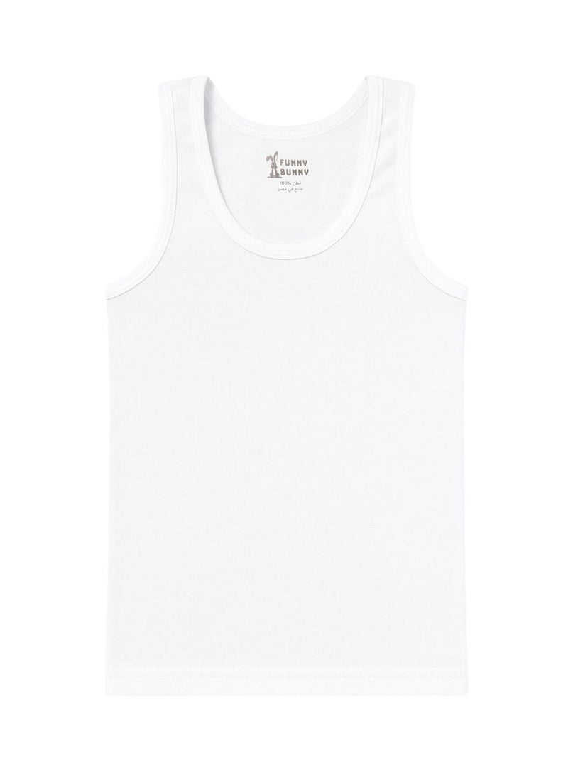 فاني باني باك يحتوي علي 3 قطع فانلة حمالة ابيض قطن 100% للاولاد - Image 2