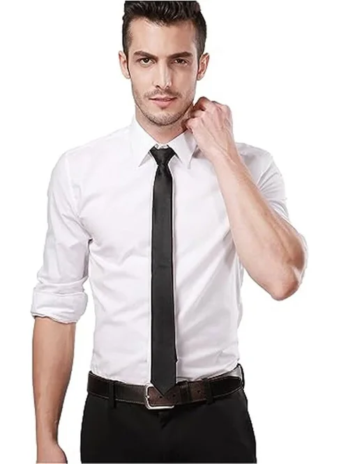 Tezzgelsin Men's Satin Thin 4 cm Tie