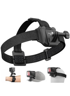 Head Strap Mount with Cap Clip, Quick Release Head Belt Mount Compatible with Go Pro Hero 11/10/9/8/7/6/5, Fusion, Max, DJI OSMO and Most Action Cameras Head Mount