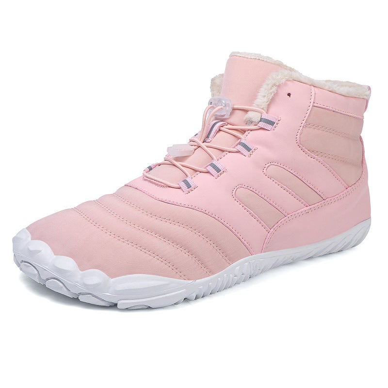 New Style Cotton Shoes Mens and Womens Snow Boots Winter Outdoor Waterproof fleece-lined Thickened Warm Mens Mountain Climbing Non-slip Wear-resistant Mountain Climbing A20 pink