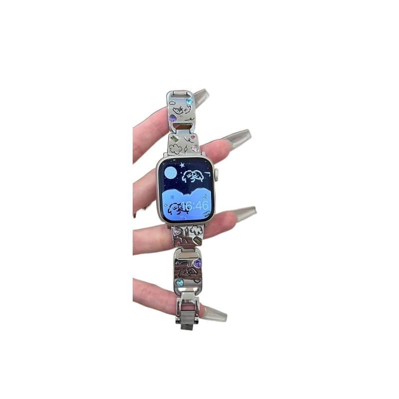 Metal Portable Smartwatch Band for daily smartwatch wear and replacement strap Black Outdoor Use Use Routine Use Personal Use Indoor Use On The - Image 5