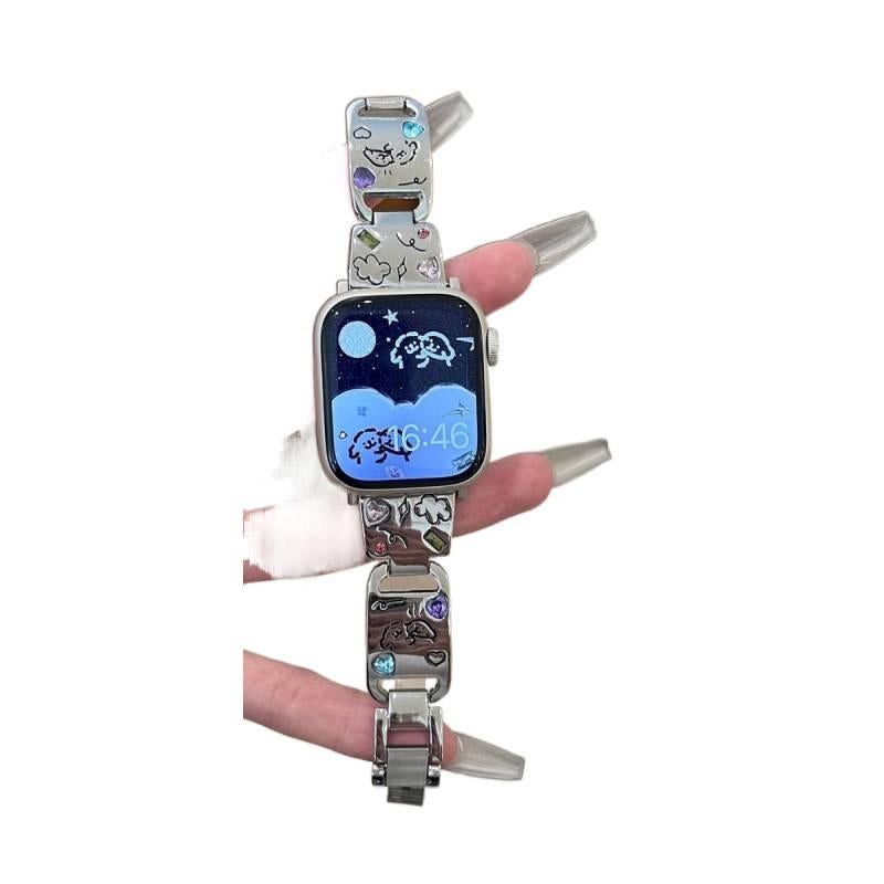 Metal Portable Smartwatch Band for daily smartwatch wear and replacement strap Black Outdoor Use Use Routine Use Personal Use Indoor Use On The - Image 2