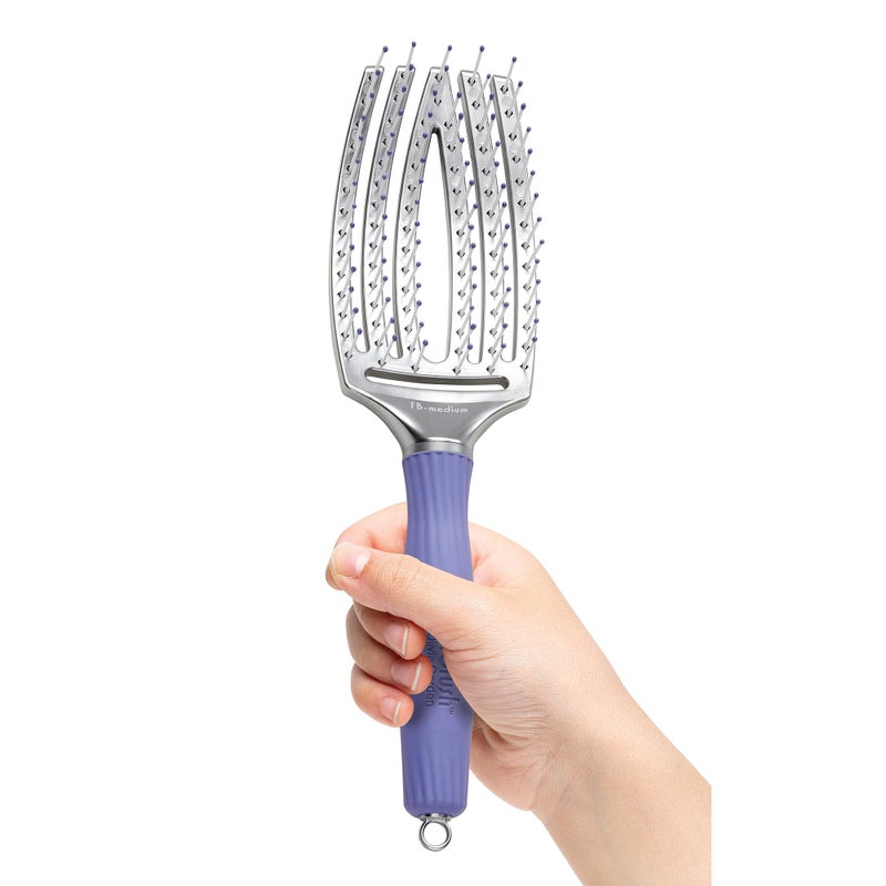 Olivia Garden Fingerbrush - Ionised Nylon Bristles - Medium Size - Purple Silver - Image 5