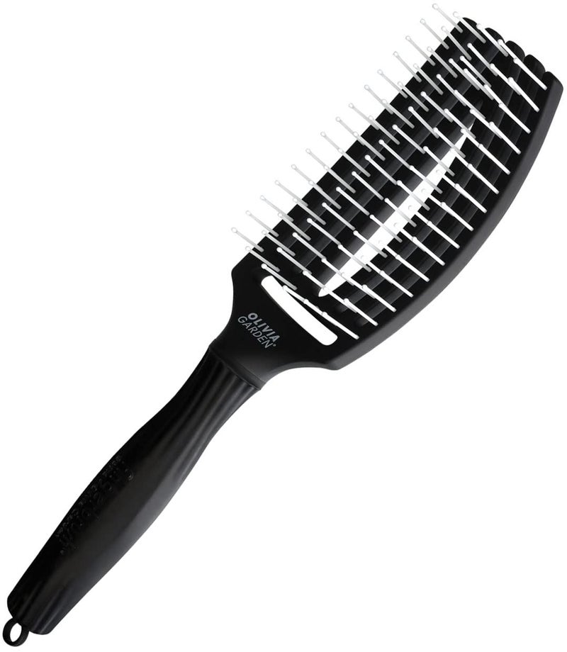 Olivia Garden Fingerbrush - Ionised Nylon Bristles - Medium Size - Purple Silver - Image 2