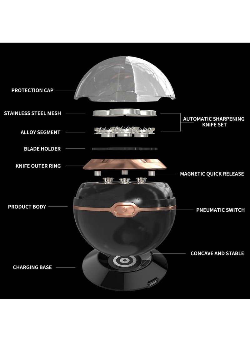 Portable Mini Rotary Shaver for Men with Alloy Body and Magnetic Head, USB C Rechargeable Electric Razor, Travel Case Included, Perfect Gift for a Close Shave - Image 3