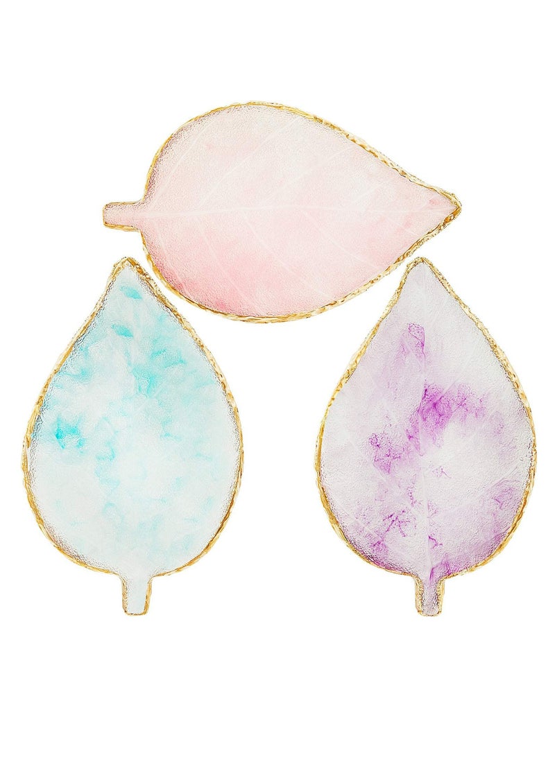 SYOSI Nail Art Palettes, Nail Mixing Palette Polish Color, Mixing Plate Golden Edge Resin Nail Holder, Nail Art Display Cosmetic Mixing Tools Leaf Shape, Nail Art Gel Nail Polish, 3 Pieces  - Image 1