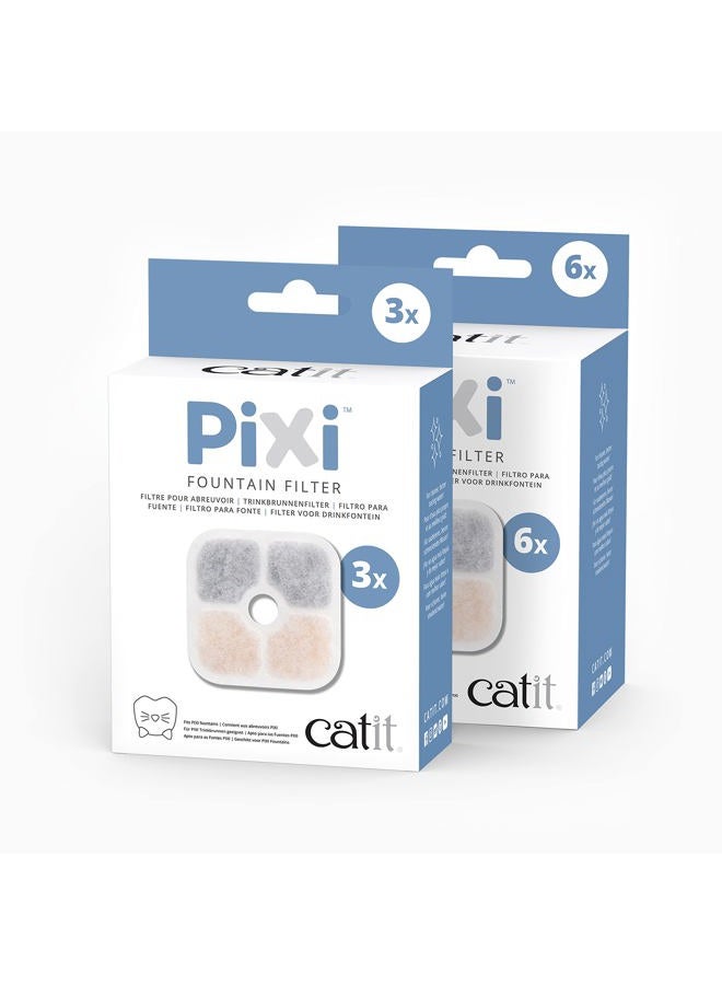 Catit PIXI Cat Drinking Fountain Original Filter, Official Replacement Triple Action Water Filter, 6-Pack, White - Image 5