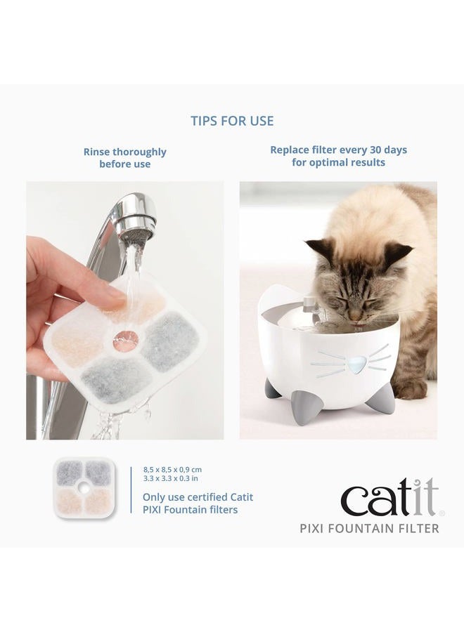 Catit PIXI Cat Drinking Fountain Original Filter, Official Replacement Triple Action Water Filter, 6-Pack, White - Image 4