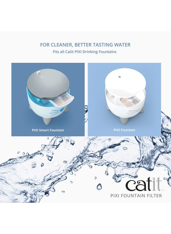 Catit PIXI Cat Drinking Fountain Original Filter, Official Replacement Triple Action Water Filter, 6-Pack, White - Image 2
