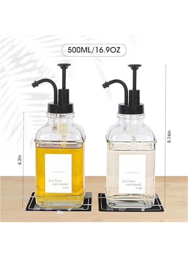 HOOKOR Coffee Bar Accessories, Coffee Syrup Dispenser - 2pack,500ML Syrup Dispenser with Labels,Syrup Pump Dispenser for Coffee Bar (Black)  - Image 2