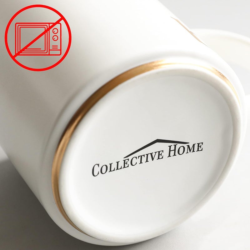 COLLECTIVE HOME  Monogram Ceramic Mugs 15 oz Golden Initial Coffee Cups Elegant Alphabet Tea Mugs Elegant Personalized Mug with Gift Box Unique Mug with Double Side Capital Letter B - Image 3