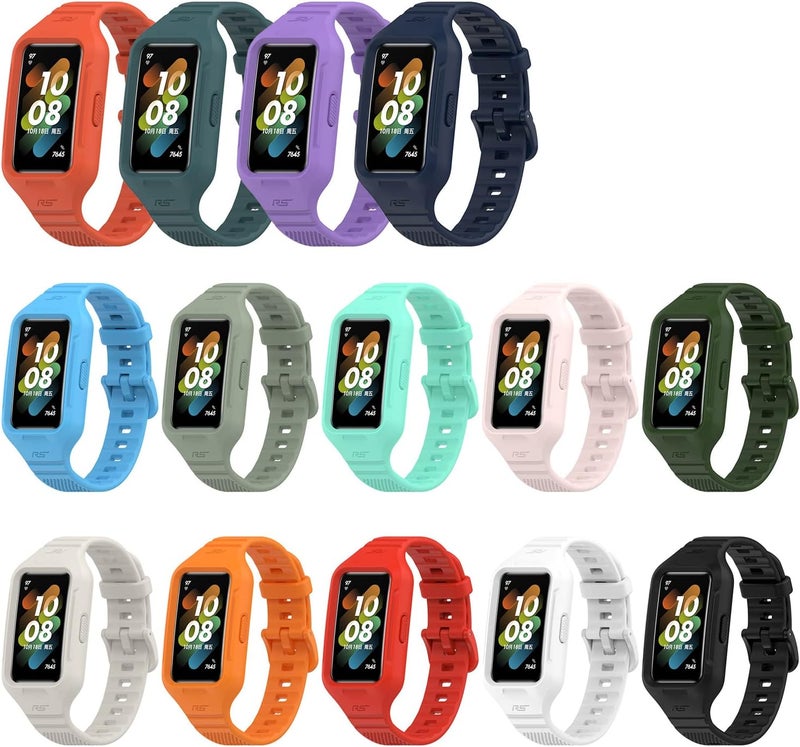 لوكيكي سوار بديل LOKEKE متوافق مع Huawei Band 8 - سوار معصم بديل من السيليكون متوافق مع Honor Band 8 / 7 / 6 وHuawei Band 7 / 6 (سيليكون أسود) - Image 4