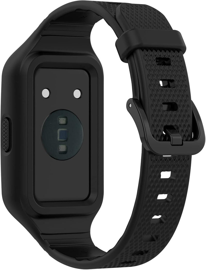 لوكيكي سوار بديل LOKEKE متوافق مع Huawei Band 8 - سوار معصم بديل من السيليكون متوافق مع Honor Band 8 / 7 / 6 وHuawei Band 7 / 6 (سيليكون أسود) - Image 3