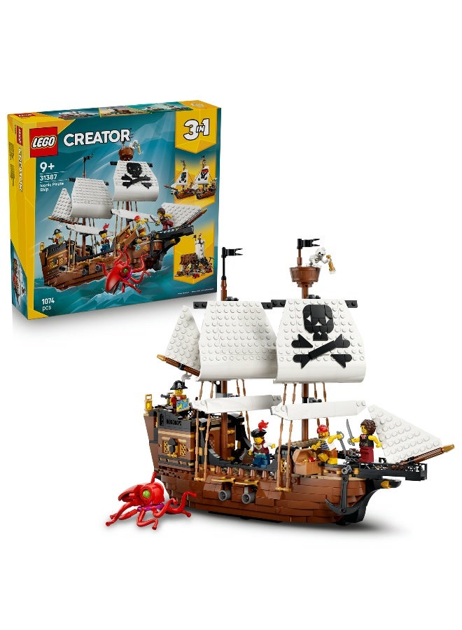 LEGO مجموعة ألعاب بناء LEGO Creator 3 في 1 سفينة القراصنة الأيقونية 31387 (916 قطعة) - Image 1