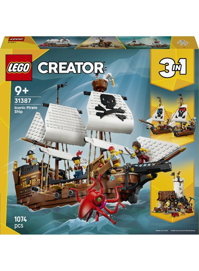 LEGO مجموعة ألعاب بناء LEGO Creator 3 في 1 سفينة القراصنة الأيقونية 31387 (916 قطعة) - Image 2