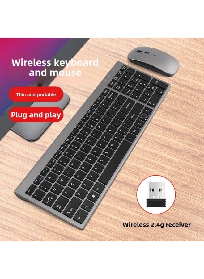 Generic 109 Three-mode Battery Bluetooth Keyboard Mouse Set Ultra-thin Bluetooth +2.4G Tablet Keyboard Mouse Set With Number Keys-Specifications:109 Three-mode Battery-set-Gray  - Image 3