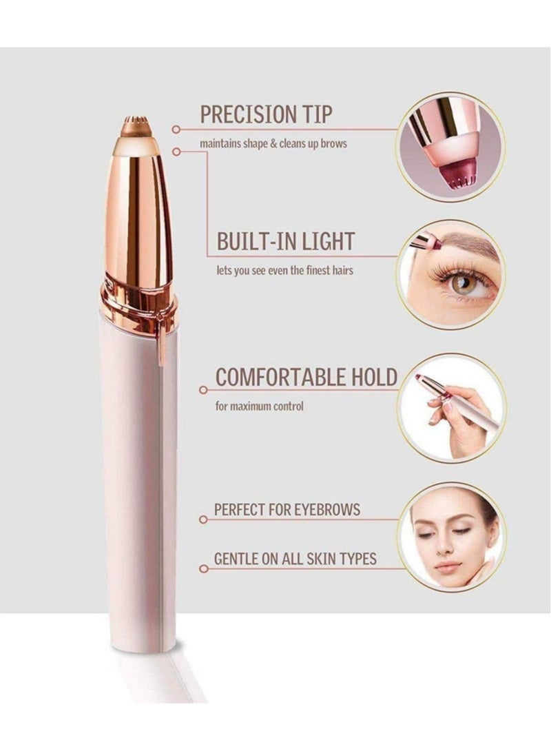 Electric Eyebrow Trimmer Epilator with Light for Women - Image 3