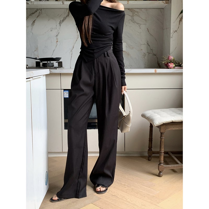 Suit Wide Leg Pants Women'S Casual Straight Pants Drape Pants High Waist Pants Fashion - Image 4
