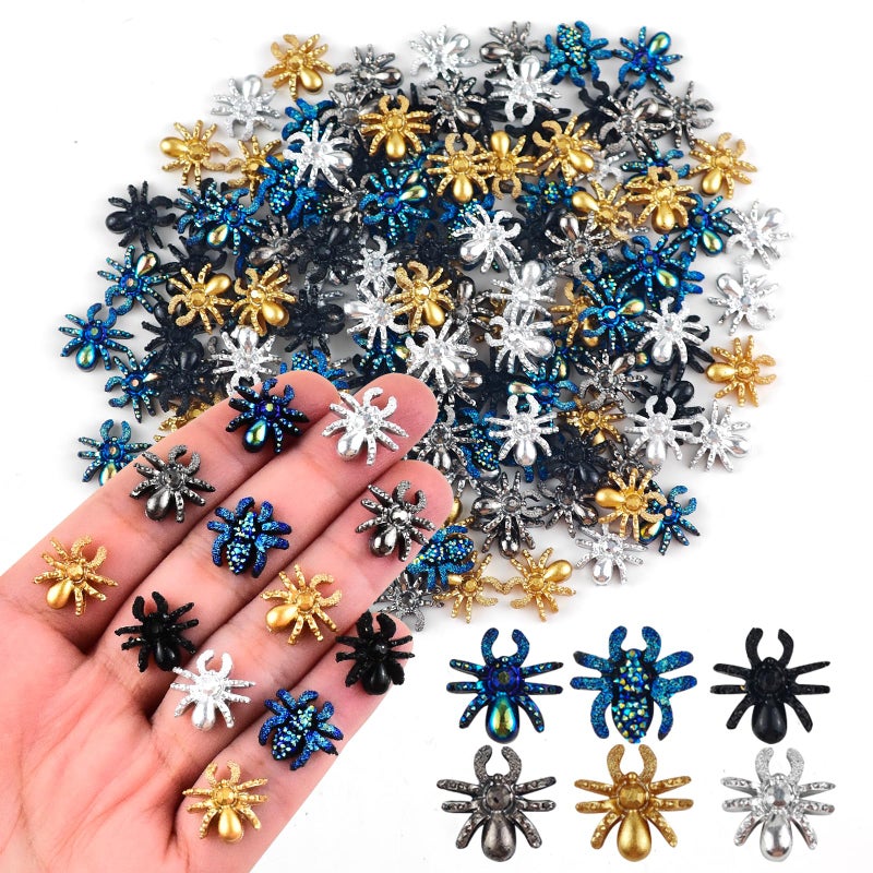 HOMICO 200 Pieces Tiny Spider for Crafts Dollhouse Miniatures Resin Mini Things Decor for Fairy Garden Micro Landscaping Decoration - Image 3