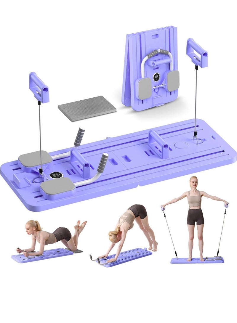 Y&D （Purple）Pilates Board - Pilates Reformer Set Multi-Purpose Foldable Pilates Reformer Board for Home, 5 in 1 Pilates Sliding Board (Purple)  - Image 1