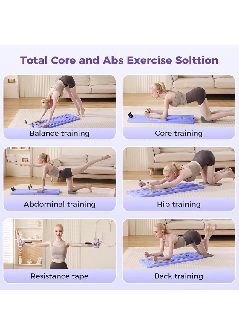 Y&D （Purple）Pilates Board - Pilates Reformer Set Multi-Purpose Foldable Pilates Reformer Board for Home, 5 in 1 Pilates Sliding Board (Purple)  - Image 3