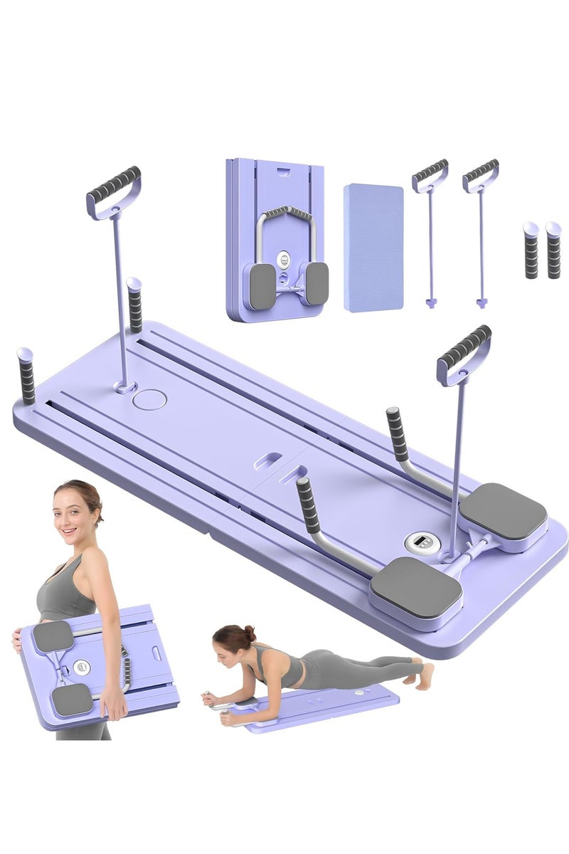 Y&D （Purple）Pilates Board - Pilates Reformer Set Multi-Purpose Foldable Pilates Reformer Board for Home, 5 in 1 Pilates Sliding Board (Purple) - Image 1