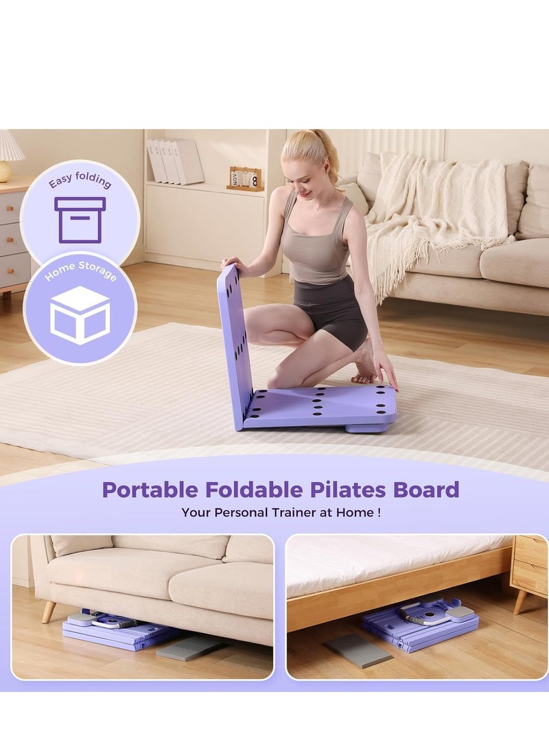 Y&D （Purple）Pilates Board - Pilates Reformer Set Multi-Purpose Foldable Pilates Reformer Board for Home, 5 in 1 Pilates Sliding Board (Purple) - Image 5
