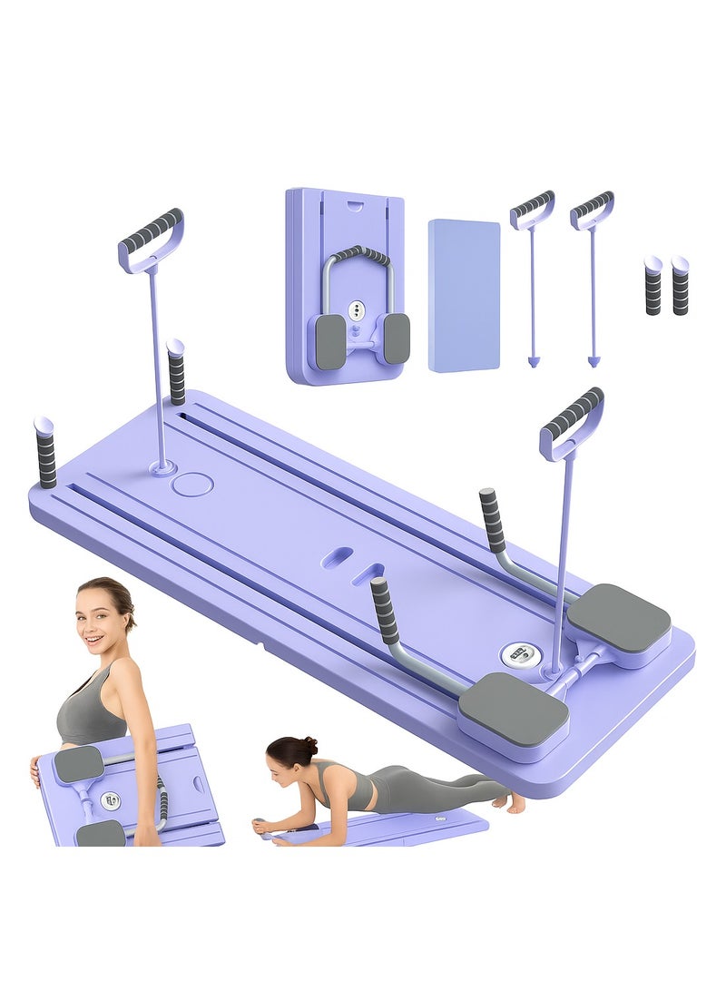 واي آند دي (أرجواني) (أسود) لوح بيلاتيس - مجموعة بيلاتيس ريفورمر لوح بيلاتيس ريفورمر قابل للطي متعدد الأغراض للاستخدام المنزلي، لوح بيلاتيس منزلق 5 في 1 لوح بيلاتيس ريفورمر منزلق متعدد الوظائف مزود بمؤقت جهاز تدريب عضلات البطن لوح تمارين لوح بطن متعدد الوظائف، جهاز تدريب عضلات البطن، جهاز تدريب عضلات البطن، لوح البطن، لوح التمارين، معدات تمارين البطن، معدات تمارين البطن - Image 1