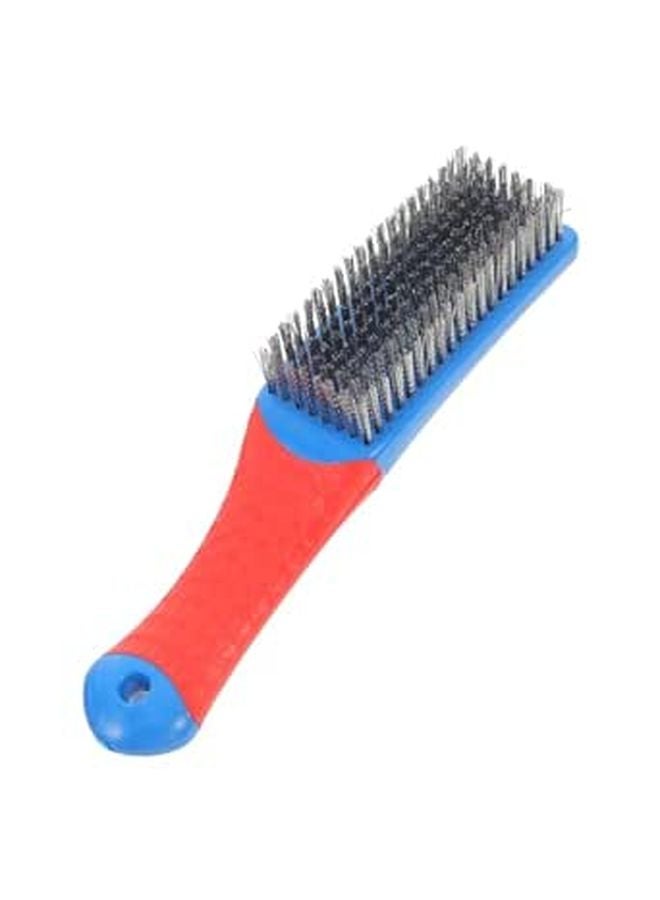 Steel Wire Brush With Non Slip Silicone Handle For Paint Dirt Removal Heavy Duty Indoor Outdoor Cleaning Tool - Image 1