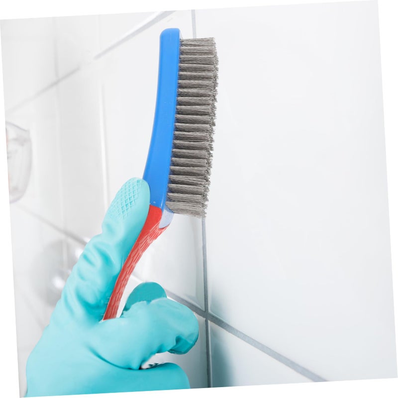 Steel Wire Brush With Non Slip Silicone Handle For Paint Dirt Removal Heavy Duty Indoor Outdoor Cleaning Tool - Image 4