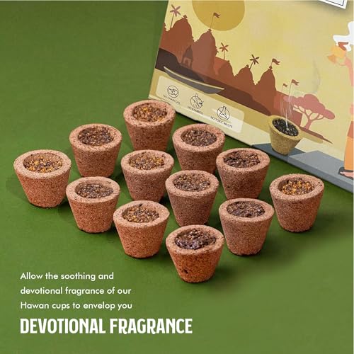 DEVALAYA Sambrani Havan Cups for Pooja (144 Cups, Pack of 12 Box), 100% Organic & Charcoal-Free, Infused with Orignal Guggal & Natural Loban, Hawan Samagri & Bhimseni Kapoor, No Artificial Scent - Image 3
