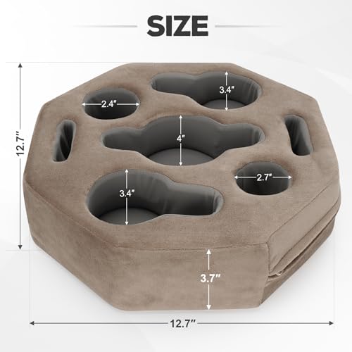 TwentyNext Couch Cup Holder Pillow, Octagon Caddy for Coffee, Phone, Remote - Drink Holder Tray for Bed, Car, Sofa, Table - Image 5