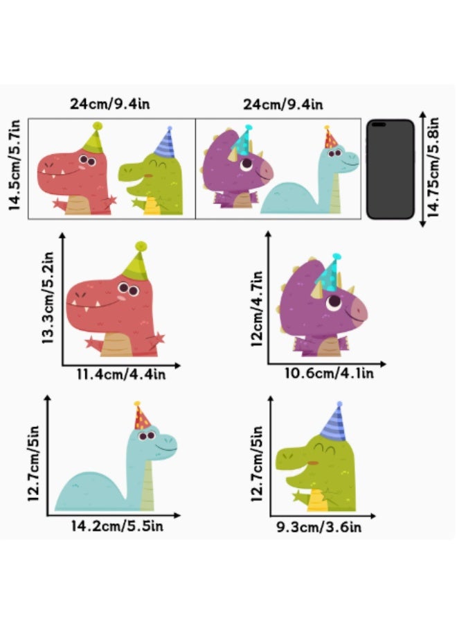 4 Pack Luminous Cute Dinosaur Light Switch Wall Stickers, 12×14cm Glow In The Dark Party Dinosaur Switch Panel Decals, Self-Adhesive Removable Vinyl Wall Decoration, Cartoon Animal Wall Art for Kids Bedroom Playroom Nursery Home Decor - Image 3