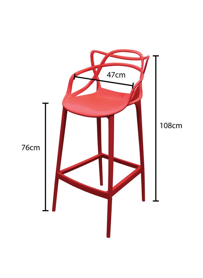 JILPHAR FURNITURE Molded High Bar Dining Chair Red  - Image 2