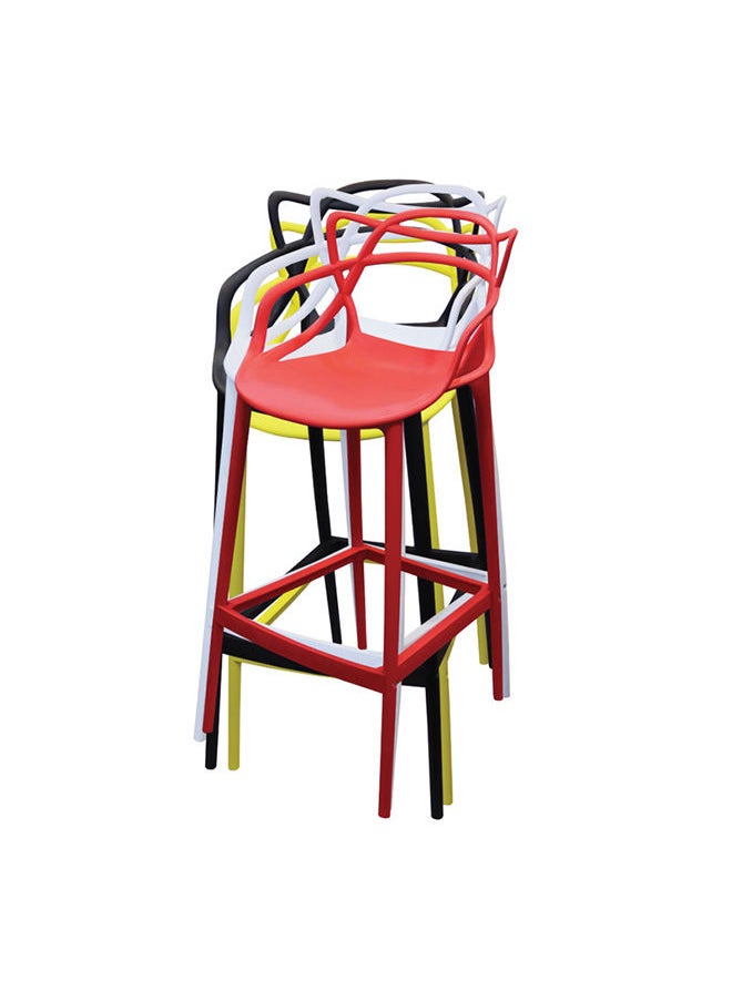 JILPHAR FURNITURE Molded High Bar Dining Chair Red  - Image 4