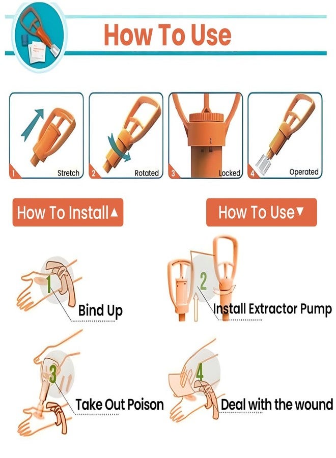 Annma Products مجموعة الإسعافات الأولية لاستخراج السم من منتجات آنما® | أداة شفط لدغات الحشرات في حالات الطوارئ الخارجية، مثل لدغات الثعابين والنحل والدبابير - مضخة تفريغ قابلة لإعادة الاستخدام مع حجمين للأكواب | مضخة سريعة لاستخراج السم من أجل السلامة في الهواء الطلق - Image 2