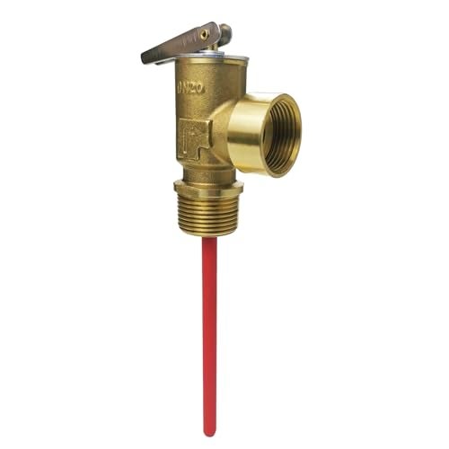 LECLOC 210F 150 psi Temperature and Pressure Relief Valve for Water Heaters Boilers and Hot Water Tanks Thickened Brass Body with EpoxyCoated Probe Automatic Plumbing Fitting 34 NPT Connection - Image 1