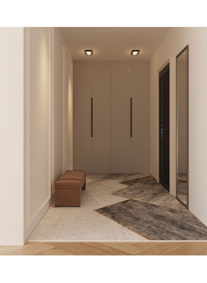 NKX Nordic Style PVC and PU Leather Entrance Door Mat  Durable Foot and Cutting Porch Mat 100x120cm  - Image 1