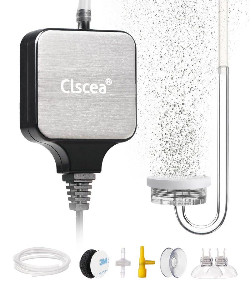 Clscea Small Air Pump for Fish Tank Aquarium Aerator for 1-15 G Super Quiet 1.5 Watts, Complete kit - Image 1