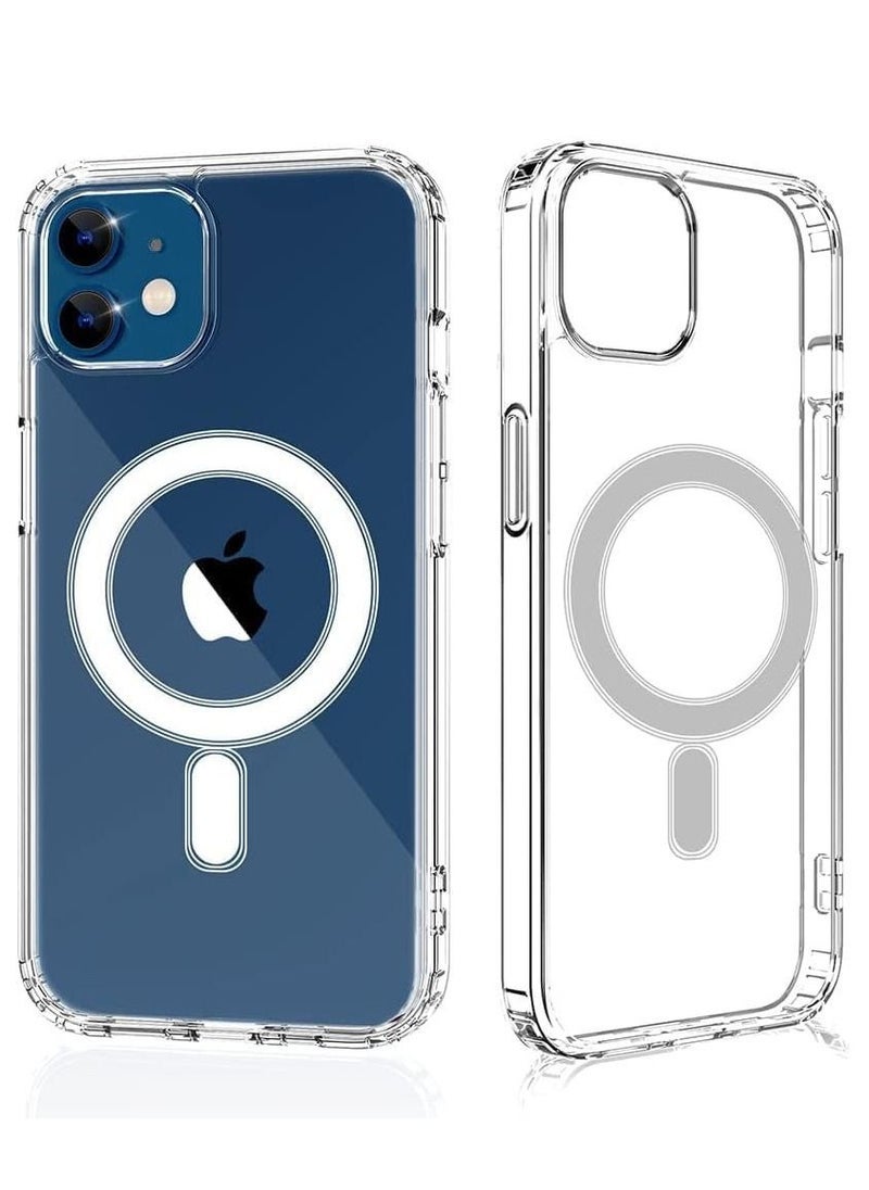 Gravity iPhone 12 Pro Clear Magnetic Cover | MagSafe Compatible | Hybrid Protective Clear Hard Back Case | Shockproof Silicone Frame | Transparent Case - Image 1