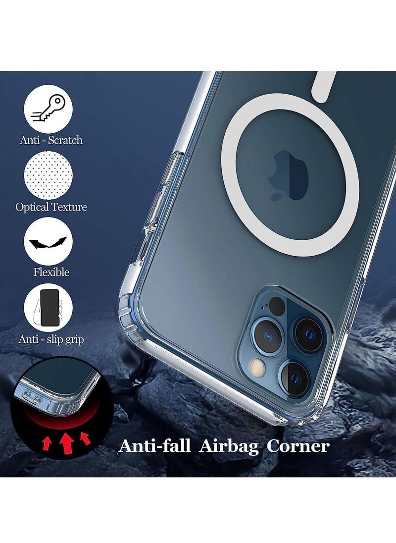 Gravity iPhone 12 Pro Clear Magnetic Cover | MagSafe Compatible | Hybrid Protective Clear Hard Back Case | Shockproof Silicone Frame | Transparent Case - Image 5