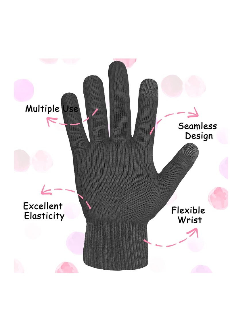 Evridwear Evridwear Eczema Gloves Kids Cotton Moisturizing Gloves 2 Pairs Touchscreen for Dry Hands, Eczema, SPA, Overnight Lotion (Black)  - Image 2